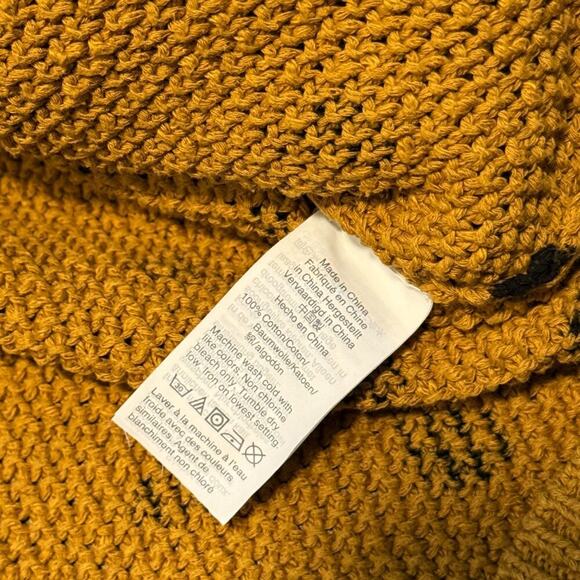 Madewell Sweater Women's Small Black Painted Spots in Egyptian Gold - Picture 5 of 8